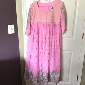 Pink chiffon Indian Dress